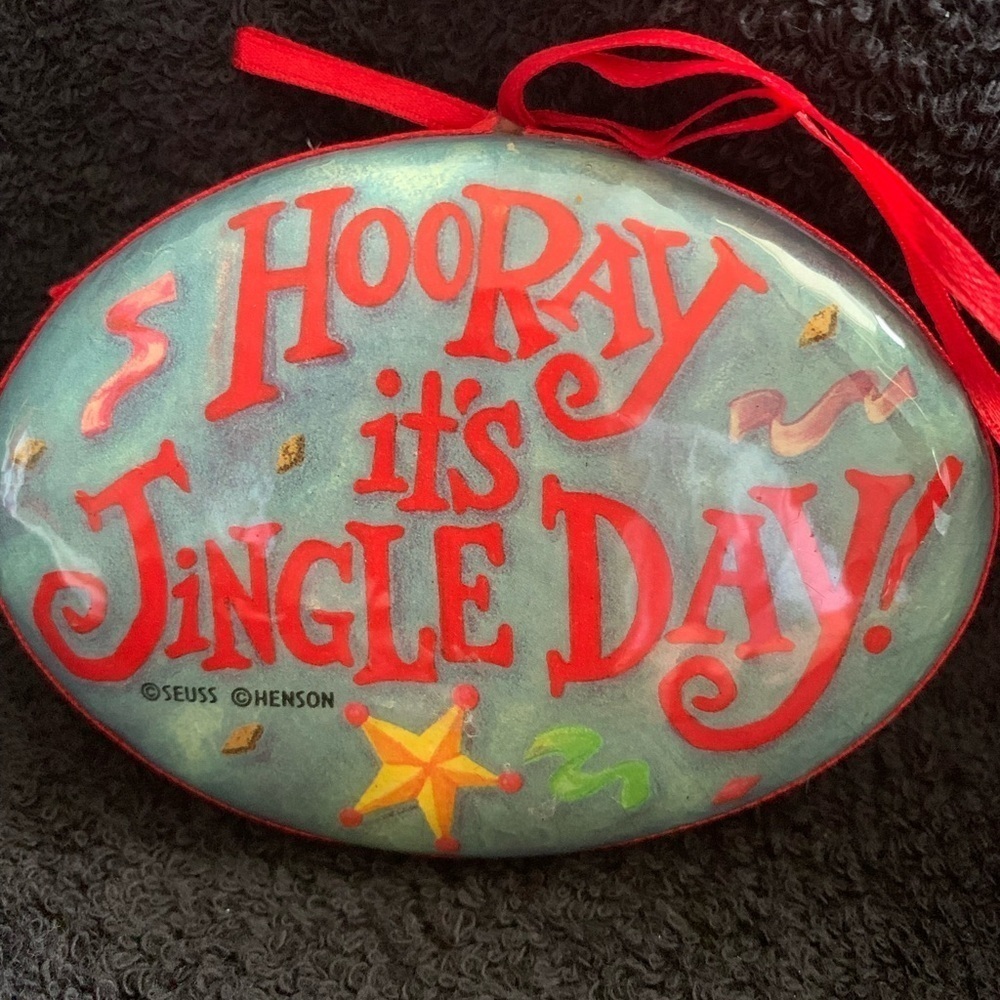 Avon Dr. Seuss Cat in Hat Ornament Box - Tan and Blue - Picture 4 of 5